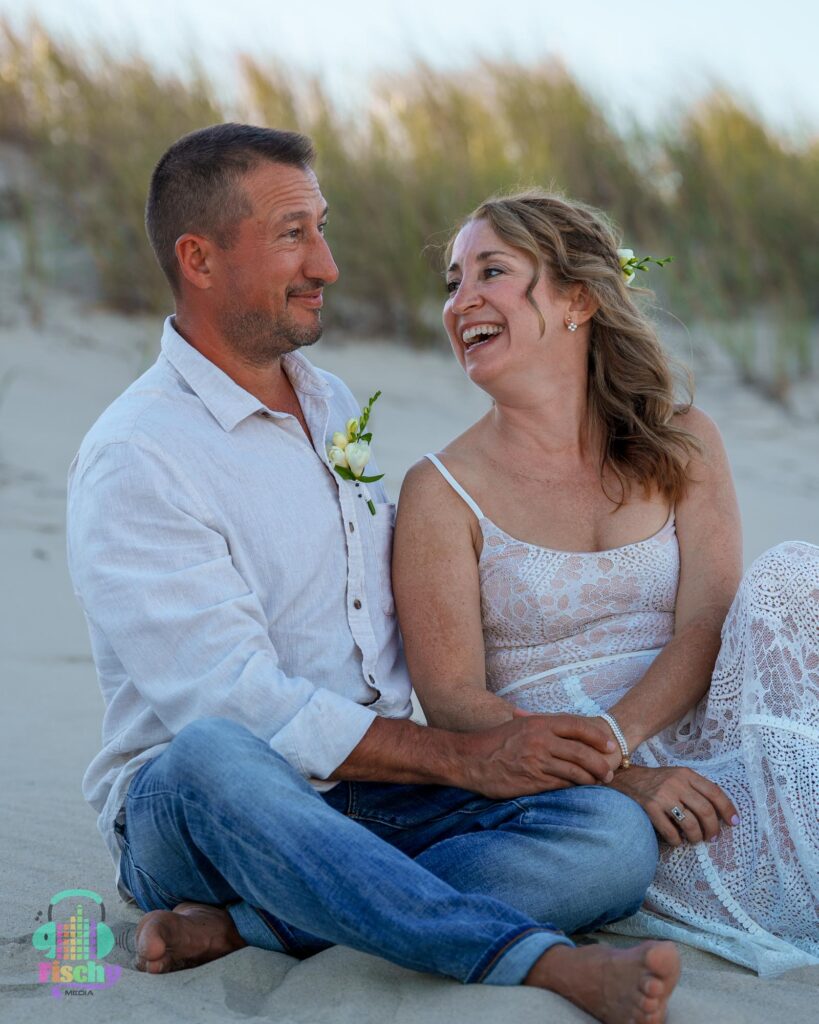 couple on beach
beach wedding photos
vow renewal ceremony
new jersey beach photos
golden hour
event photography