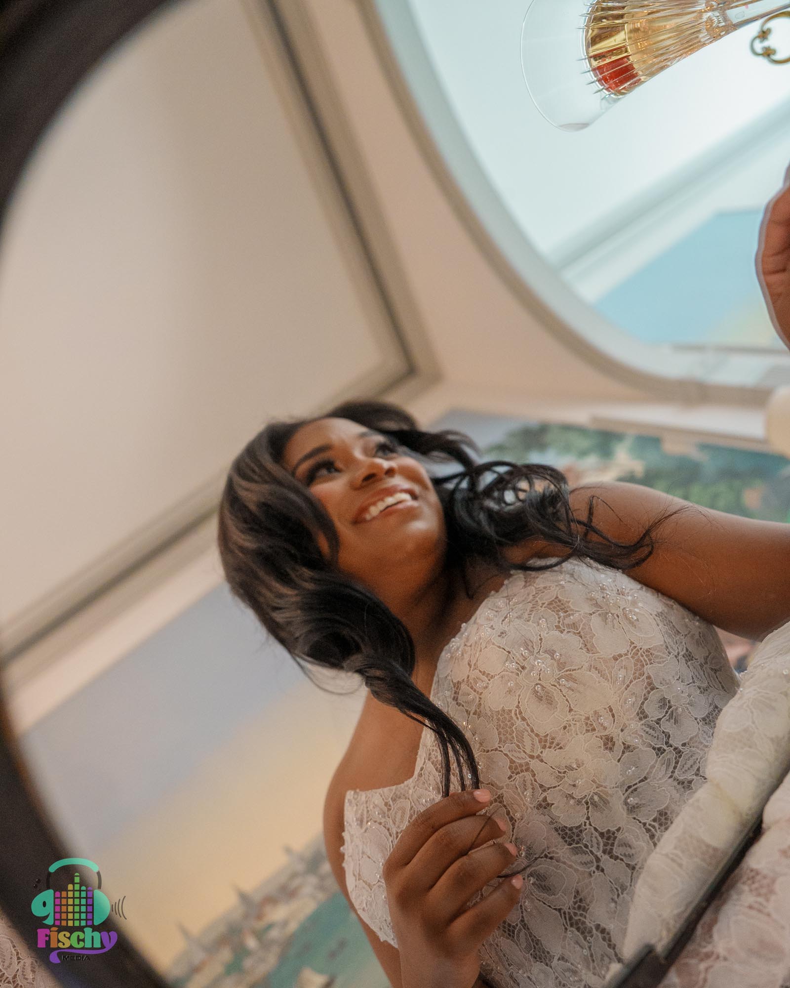 bride smiling
wedding dress 
Wedding photographer
Wedding photoshoot
elegant wedding