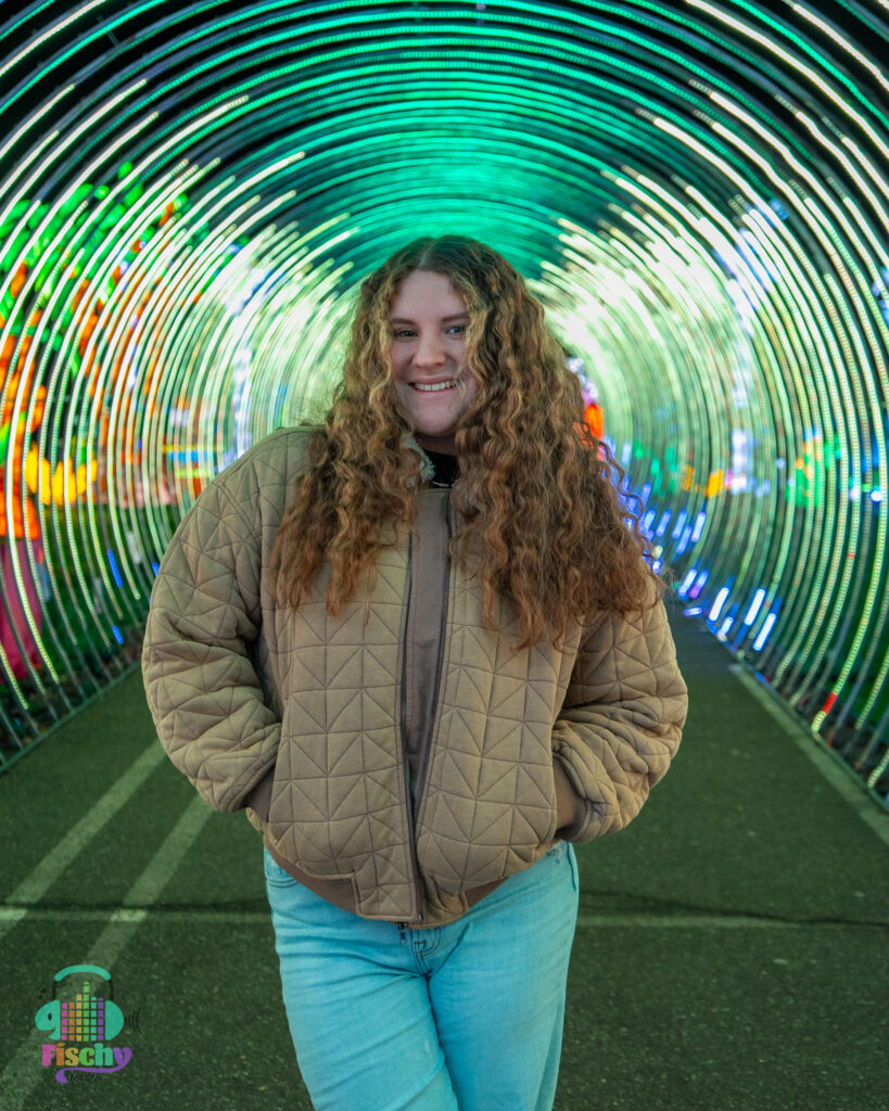 Girl at christmas Lights