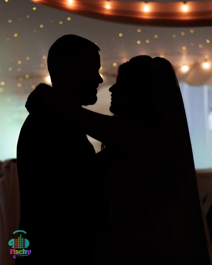 silhouette of married couple
first dance