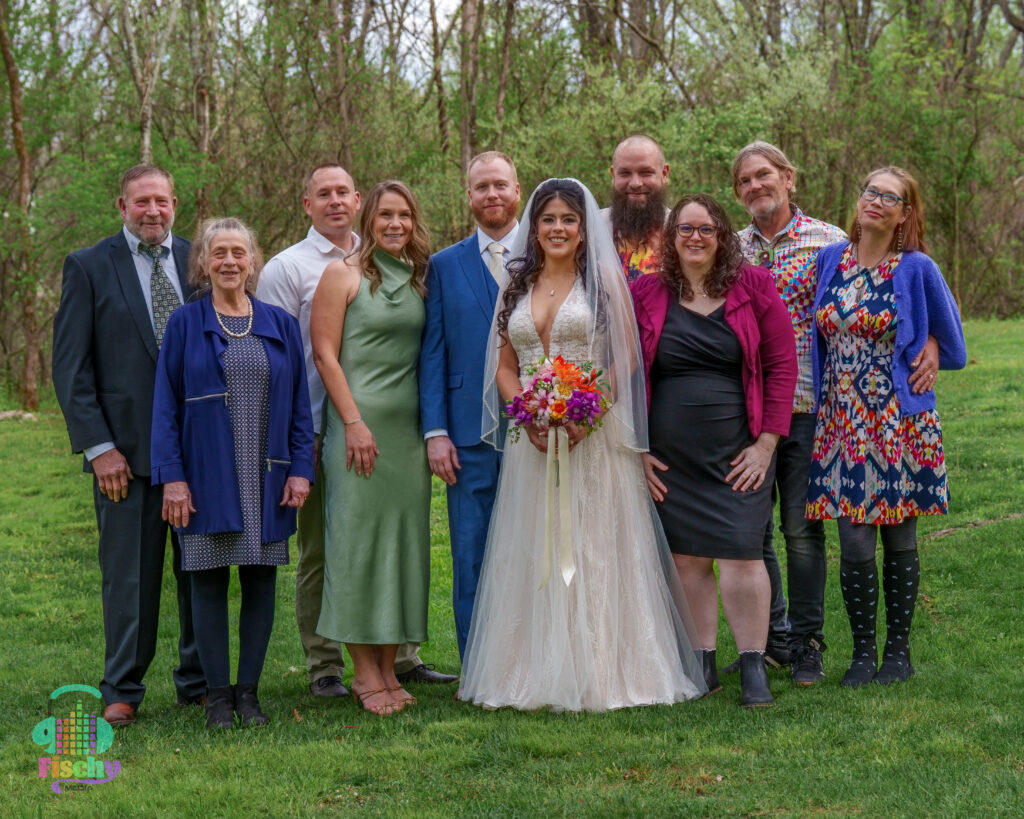 Family portrait at wedding